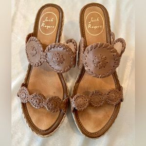 Jack Rogers Espadrille Wedge Slides, Size 7.5